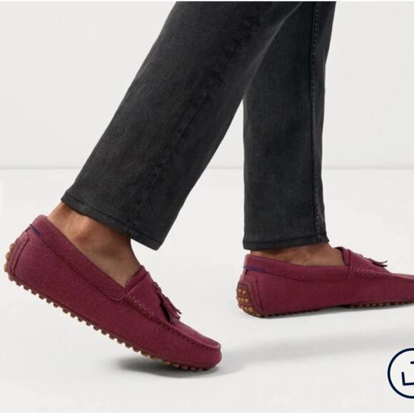 Rothy's Merino Tassel Driving Loafer Flat Slip-On Burgundy Size M11.5 NWOT - Picture 2 of 12
